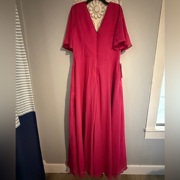 Lavetir Elegant Pink Chiffon Evening Gown - Picture 5 of 10